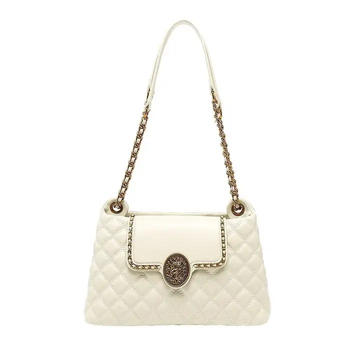 Sac à chaîne en cuir véritable pour femmes en 2025, nouveau design avec un sens du luxe, sac à bando