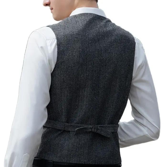 Gilet solide homme en coton polyester pour mariage business banquet travail formalités décontracté occassions spéciales