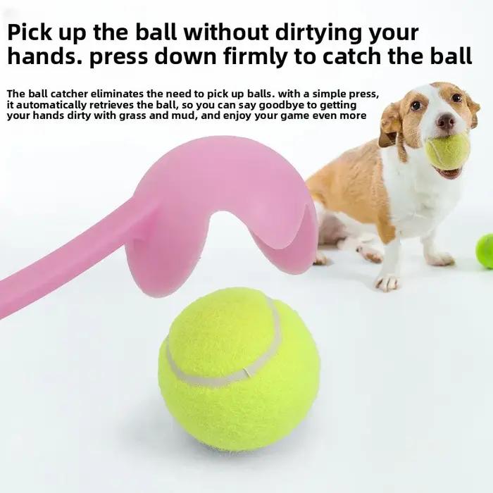 Lanceur de balles interactif pour chien d'extérieur - Jouet amusant pour le jeu de rapport, conception hygiénique anti-bave, prise en main confortable et antidérapante, compatible avec les balles de tennis standard, pour chiens de toutes tailles et races, idéal pour parcs, plages et jardins