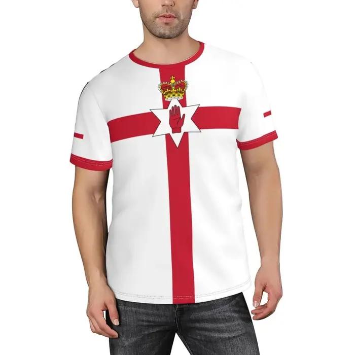 Irlande du nord Drapeau 3D Imprimé T Shirt D'été Nouveaux Sports Football Maillots Pour Hommes À La Mode