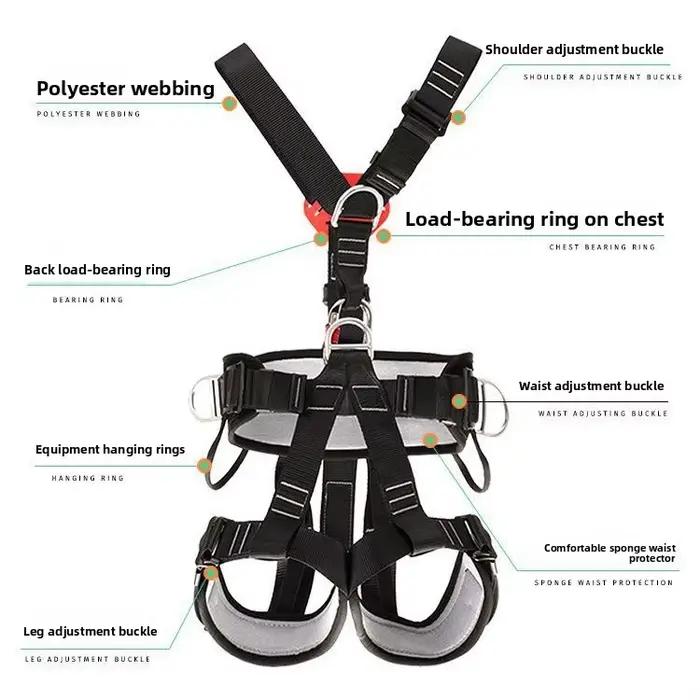 Harnais de sécurité pour le travail à haute altitude, ceinture de sécurité pour tout le corps à 5 points, équipement de sauvetage pour l'escalade en plein air et l'alpinisme