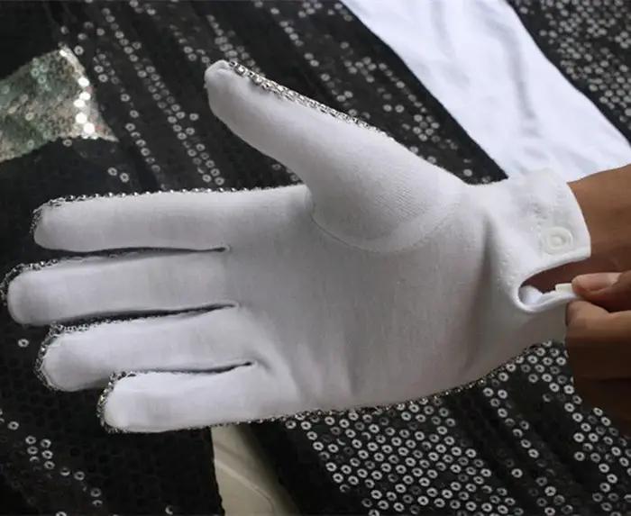 Impersonnateur Michael Jackson Costumes trucs argent gant brillant fait à la main