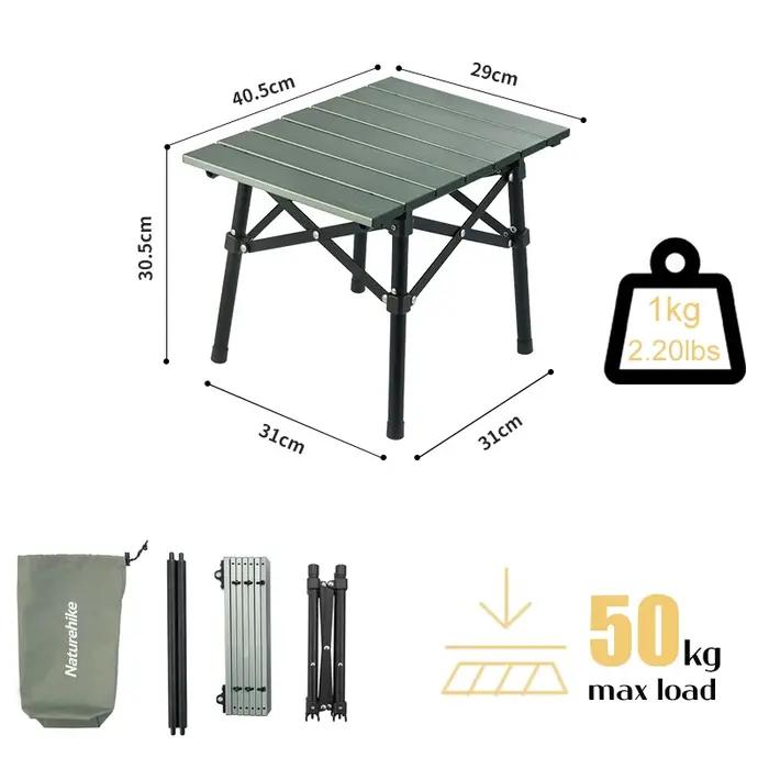 Natureifa-Table pliante portable en alliage d'aluminium, camping en plein air, table de pique-nique