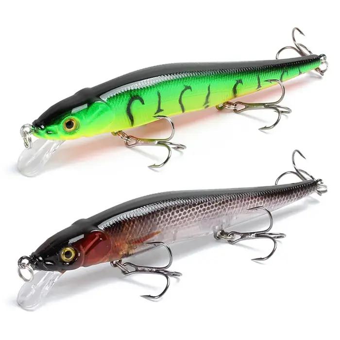 Leurre minnow rigide pour la pêche,appât artificiel flottant, d'achigan, style crankbait, pour broch