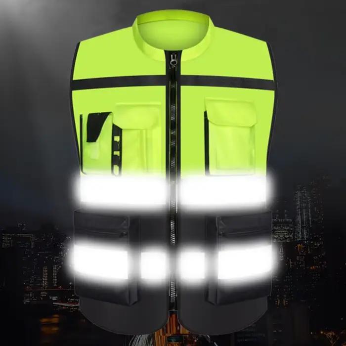 Gilet réfléchissant haute visibilité ZELVIK pour motards et sports de plein air sécurité nuit occasions spéciales