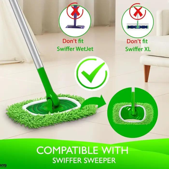 2 tampons en microfibre réutilisables, compatibles avec Swiffer