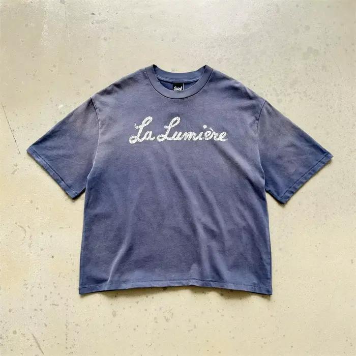 SAINT La Lumière Tee-shirt imprimé pour hommes et femmes, T-shirt de qualité supérieure