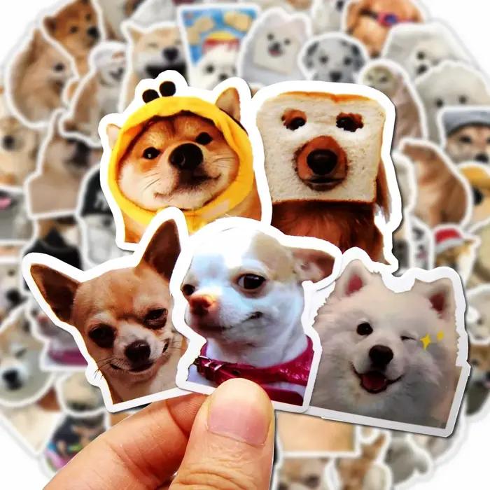 10/50/100 pièces drôle chien autocollants dessin animé mignon décalcomanies jouet papeterie guitare téléphone vélo ordinateur portable bagages voiture Graffiti enfants autocollant