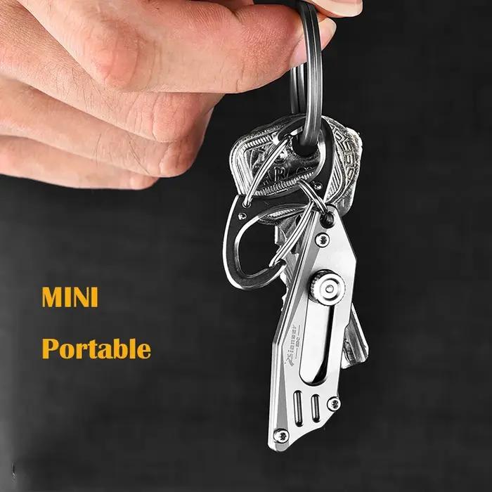 MINI couteau utilitaire en alliage de titane, couteau de poche, porte-clés Portable, coupe de déball