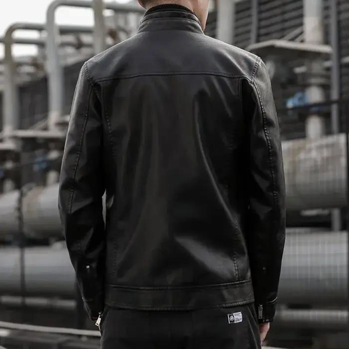 Hommes veste de costume en cuir hommes coupe ajustée manteau court hommes mode veste en cuir Streetw