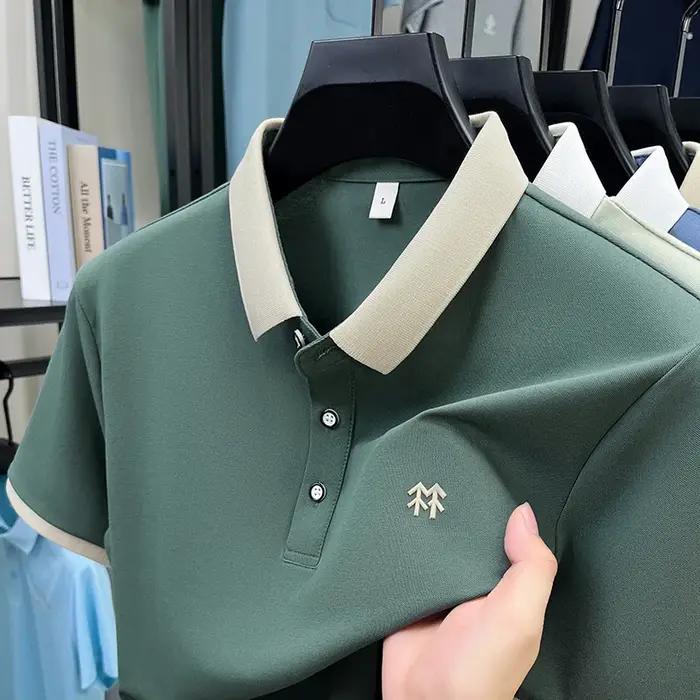 Designer marque mercerisé coton manches courtes polo shirt été nouveau style coréen Casual hommes t