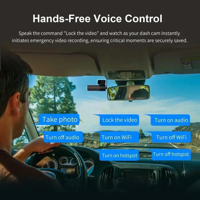 Caméra embarquée 2K pour voiture, enregistreur vidéo KAWA D5, commande vocale d'urgence, WiFi, appli