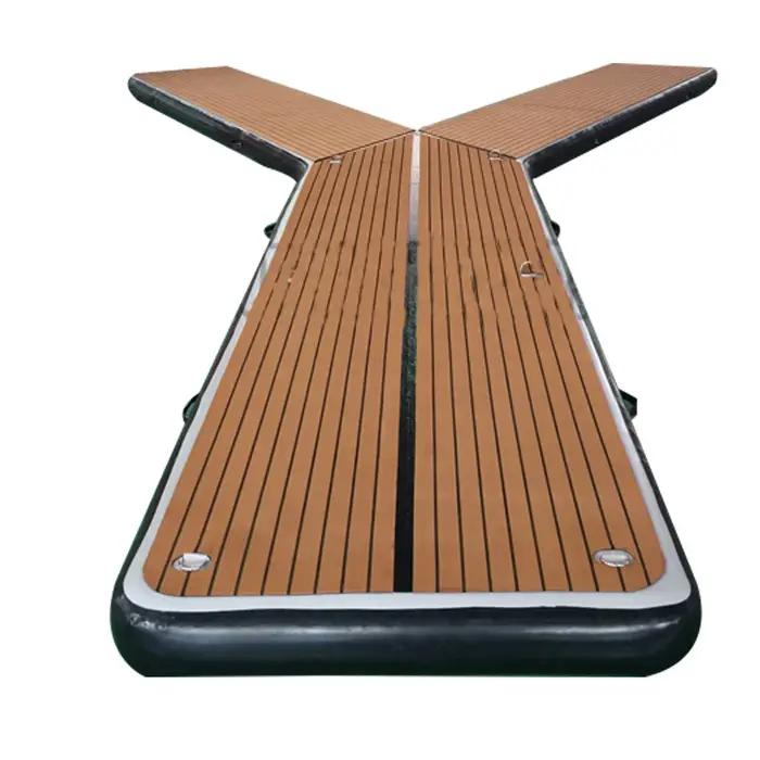 Plate-forme gonflable de quai de bateau à moteur de ponton de Y dock de Jetski d'île flottante d'eau