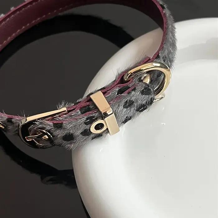 Collier pour petit chien à motif léopard