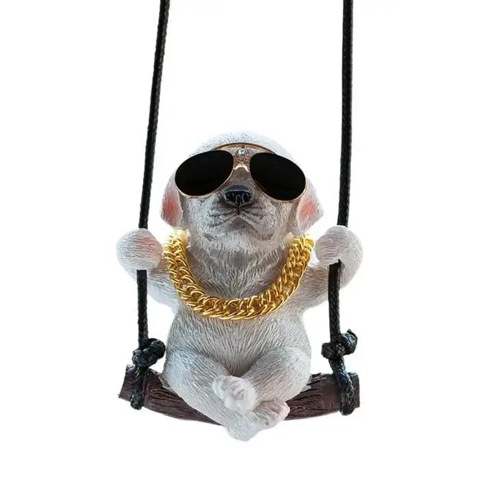 Tendance Swing Dog Auto intérieur accessoires décoration lunettes de soleil voiture pendentif bouledogue résine