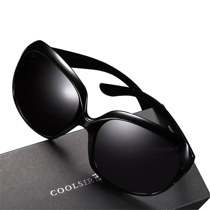 Lunettes de soleil polarisées pour femmes, carrées UV 400, Vintage, monture elliptique, surdimension