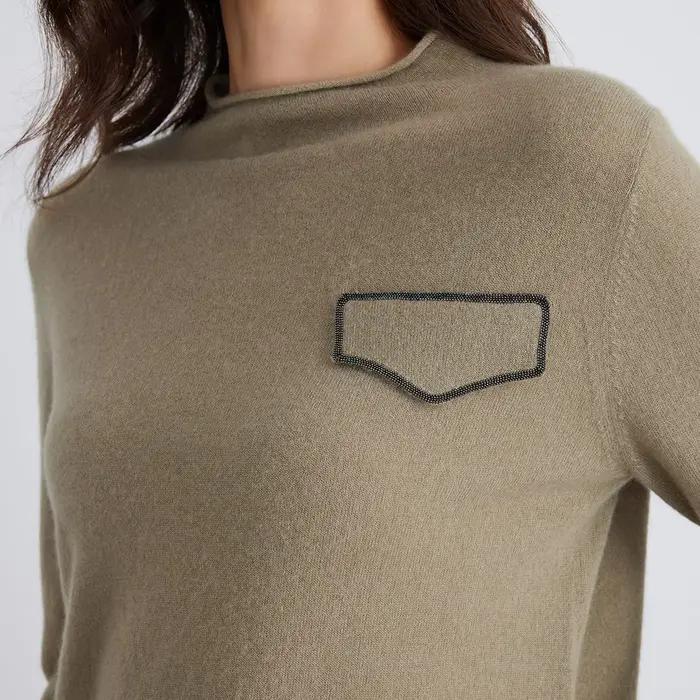 BC799 Pull en tricot à col roulé mi-haut pour femme, vêtements de marque de luxe de haute qualité, 94% cachemire et laine