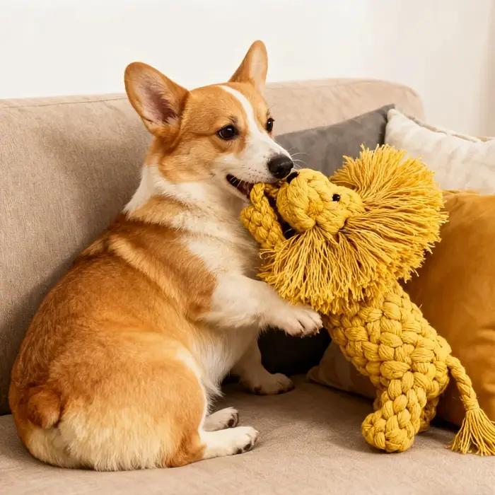 Jouet à mâcher en forme de lion pour chien - Pack individuel