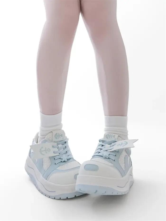 Navy Run Gururu Original marin Style chaussures simples été Lolita filles baskets à semelles épaisse