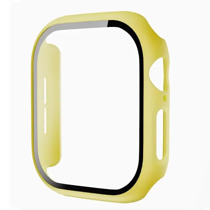Coque en plastique avec protection écran verre trempé pour Apple Watch Series 11-5 et iWatch 38-46mm à offrir occasions spéciales