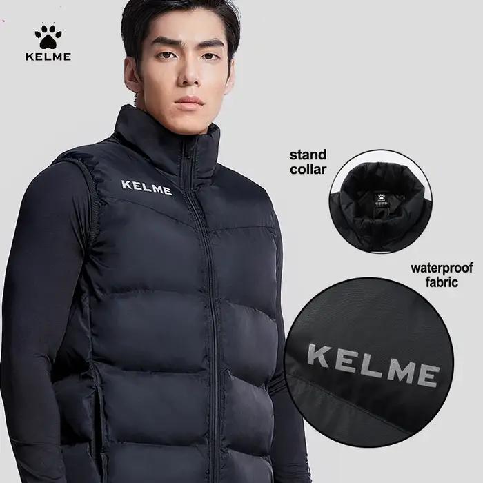 KELME hommes hiver vers le bas gilet Sport entraînement léger imperméable vêtements d'extérieur col