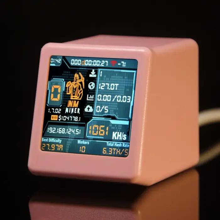 Miner de loterie BTC ESP32 pour Smart TV, Hashrate 1060KH/s, Cadeau pour Nerd Informatique, Horloge de Bureau Silencieuse à Faible Consommation d'Énergie