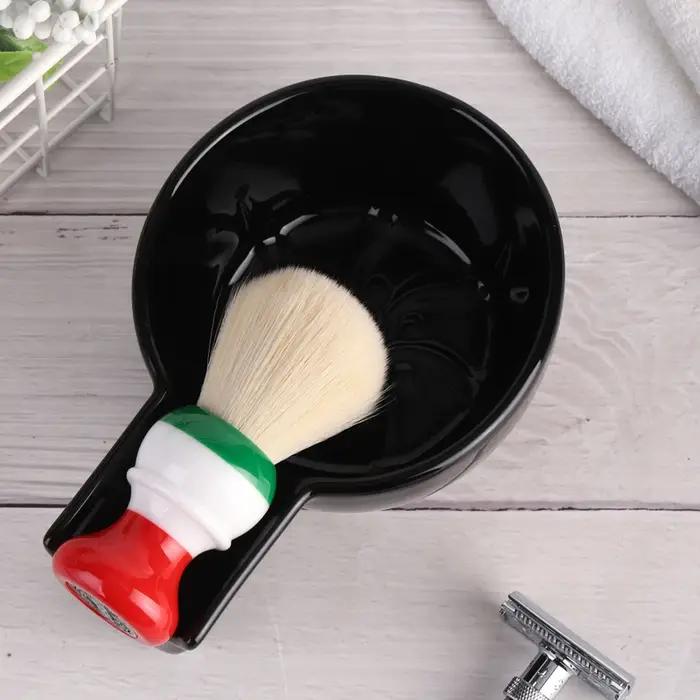 Yaqi-Filles de rasage en céramique pour hommes, brosse de haute qualité, document noir