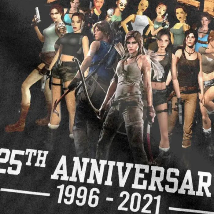 T-Shirt 100% Coton Homme Vintage Tomb Raider Décontracté pour Occasions Spéciales Hauts Retro Jeu Vidéo