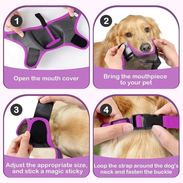 Muselière pour chien, muselière couverte en maille douce