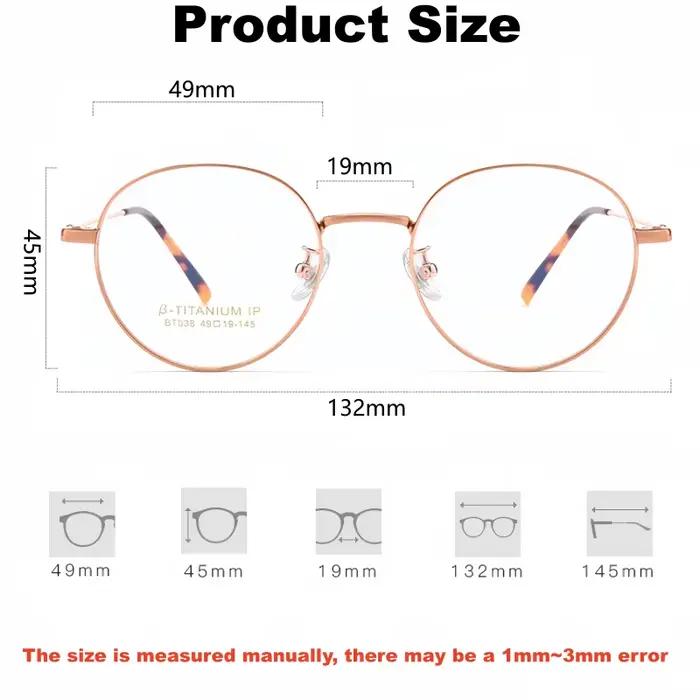 YIMARUILI rétro rond petit visage hommes et femmes titane lunettes cadre Ultra-léger Simple optique