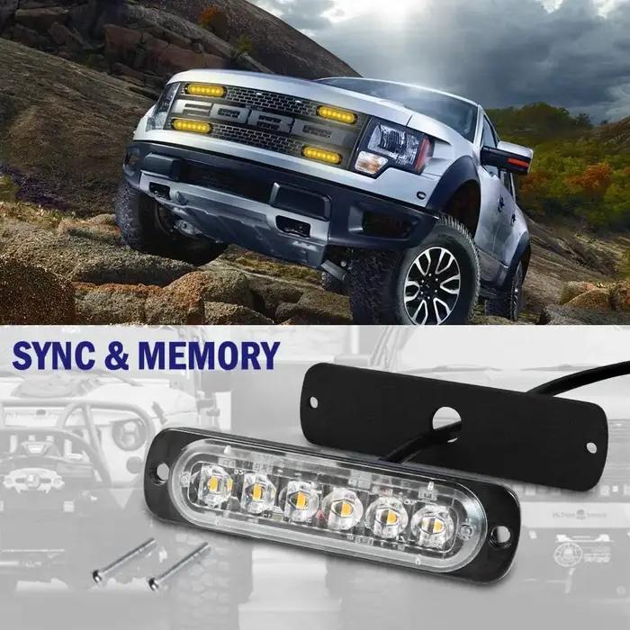 Éclairage de calandre de voiture 12V 24V, feux stroboscopiques d'urgence LED pour Police, balise Fla