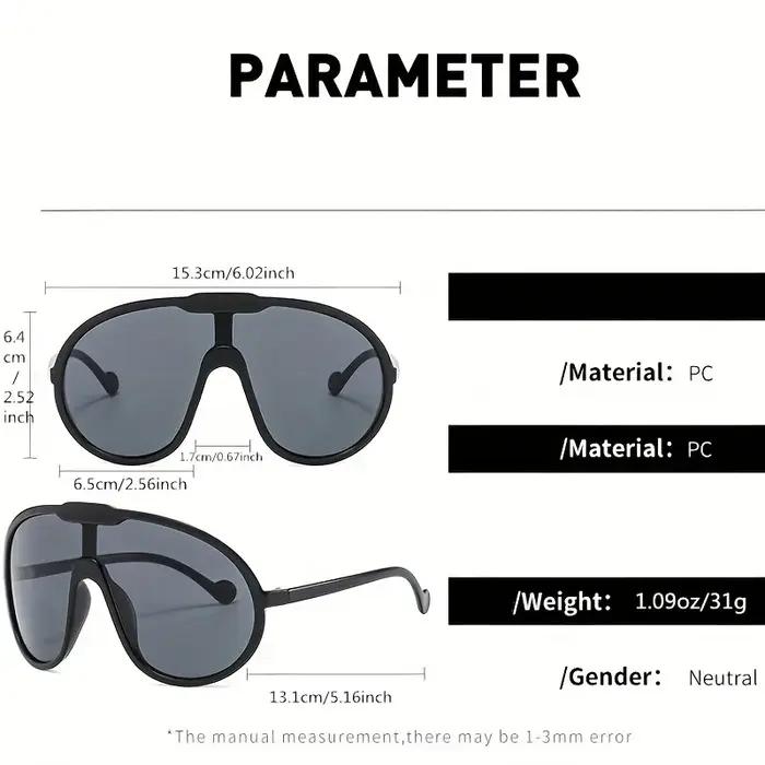 Lunettes de soleil surdimensionnées carrées pour femmes - Style punk vintage, protection UV400, vélo et randonnée