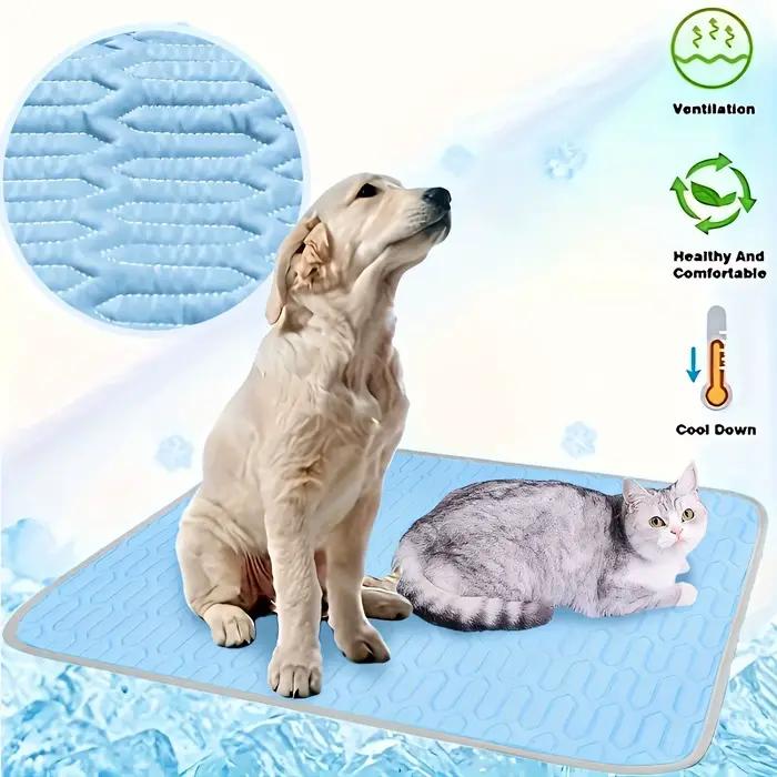 Tapis rafraîchissant pour chien amélioré – Polyester respirant pour l'été, garde les animaux frais e