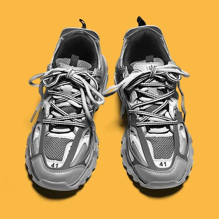 Marque Design noir gris femmes baskets mode nouveaux hommes grosses