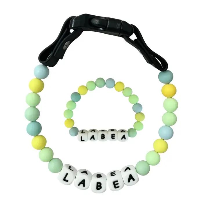 Collier de nom personnalisé en perles pour chiot avec bracelet coloré pour animaux de compagnie occasions spéciales