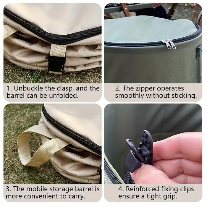 Poubelle de camping pliable multifonctionnelle
