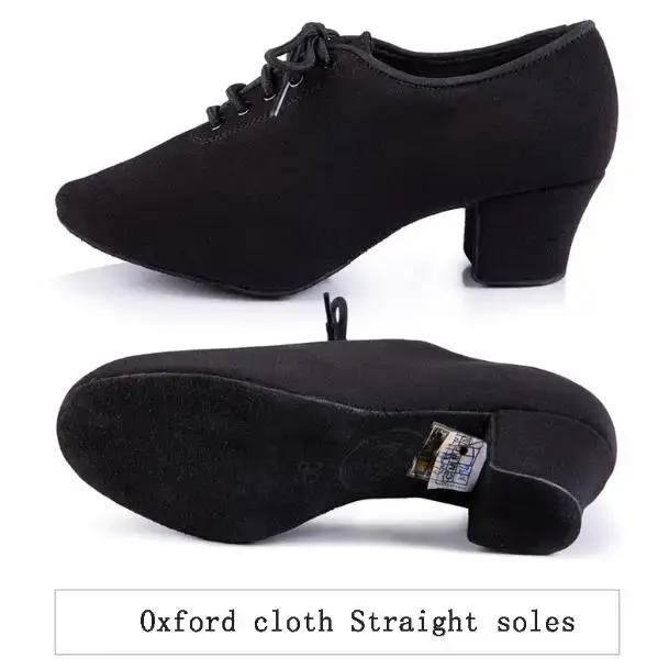 Chaussures de danse latine femmes véritable BD t1-b importation Oxford dentelle gros professeur de sport talon noir