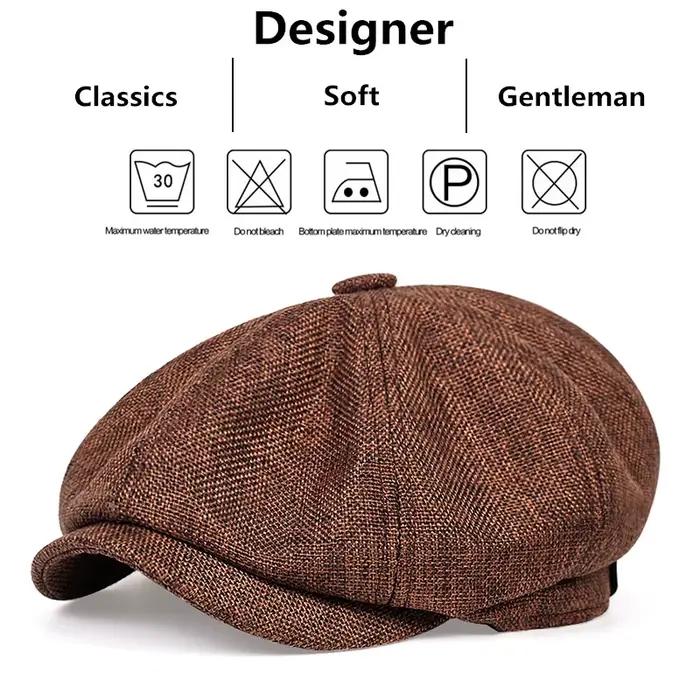 Hommes décontracté gavroche chapeau printemps automne rétro béret chapeaux sauvage chapeaux décontra