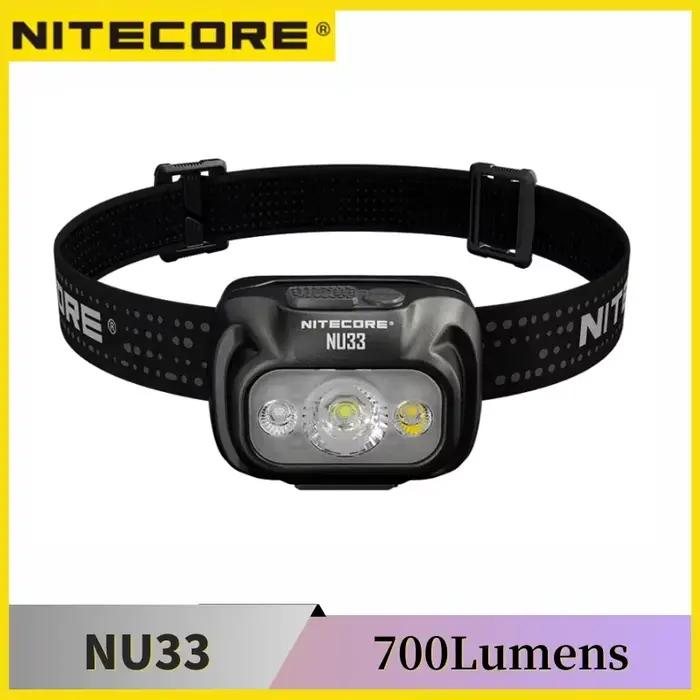 NITECORE NU33 700 Lumens haute CRI LED Triple sortie USB-C lampe frontale Rechargeable batterie Li-i