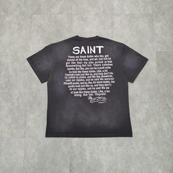 Yao mode Saint de Michael 25SS t-shirt décontracté hommes hauts vêtements surdimensionné Vintage amp