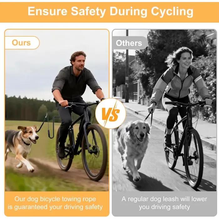 Laisse de vélo mains libres avec attache élastique antichoc pour chiens de toutes tailles occasions spéciales randonnées courses à pied sécurité visibilité nocturne