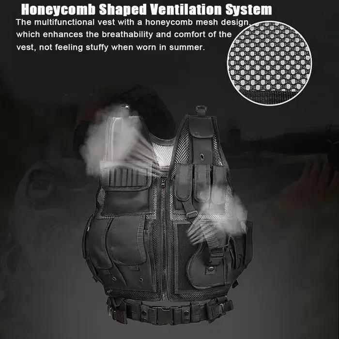 Gilet tactique Molle réglable en polyester 600D pour jeux CS, airsoft, paintball et chasse occasions spéciales