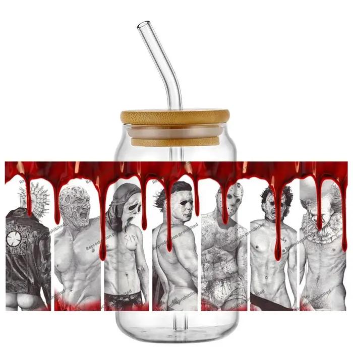 Nouvelles Décalcomanies et Autocollants 3D UV DTF 16oz pour Films d'Horreur