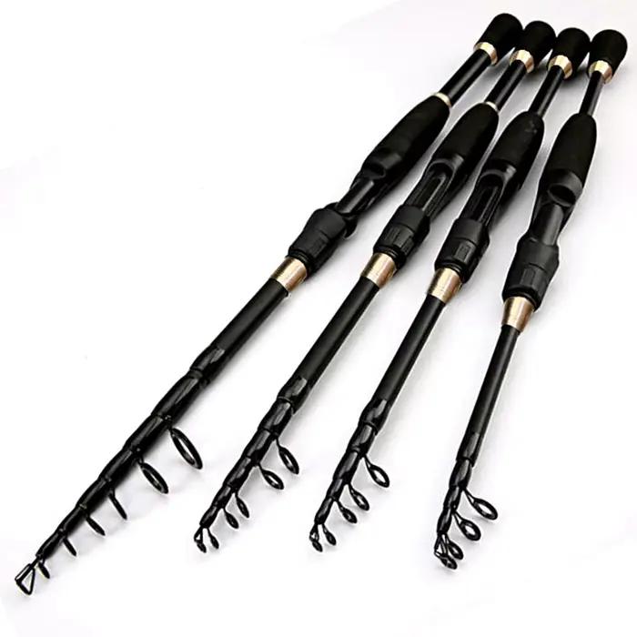 Canne à pêche télescopique 1.6-2.4m ultra légère spinning casting carbone leurres 10-30g accessoires pêche