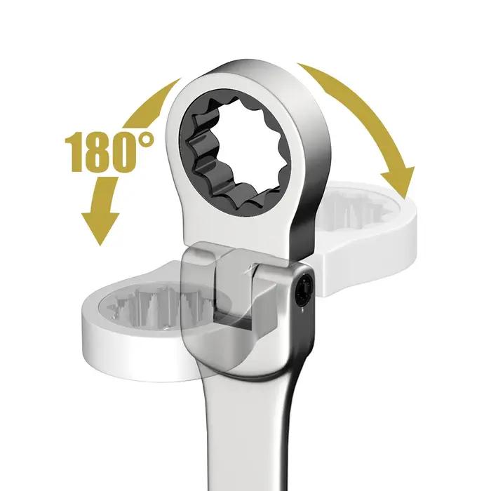 WOZO-Outil à main flexible pour la réparation automobile et domestique, cliquet à tête pivotante, es