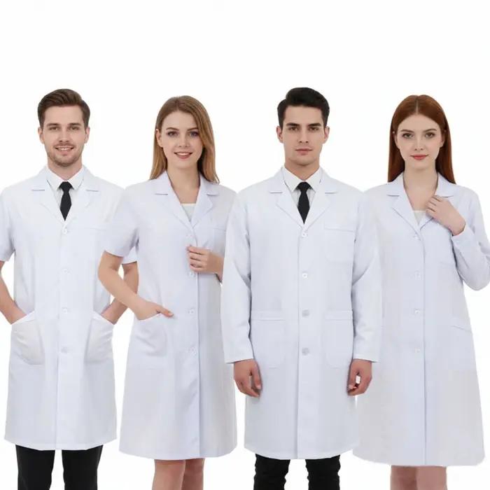 Blouse de médecin professionnelle en polyester drap fin pour étudiants, chercheurs hospitaliers et infirmières occassions spéciales et vie quotidienne