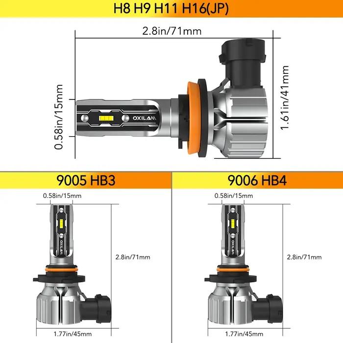 OXILAM 2 pièces Canbus H8 H11 9005 HB3 9006 HB4 LED ampoule de phare Super lumineux 2025 Kit de phar