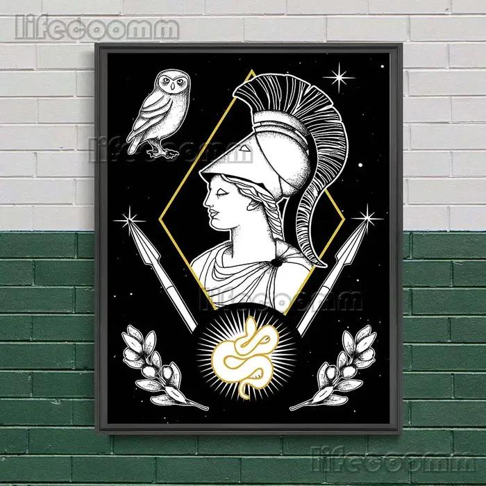 Affiche imprimée déesse de la lune et de la chasse toile abstraite peinture huile décor mural occasions spéciales