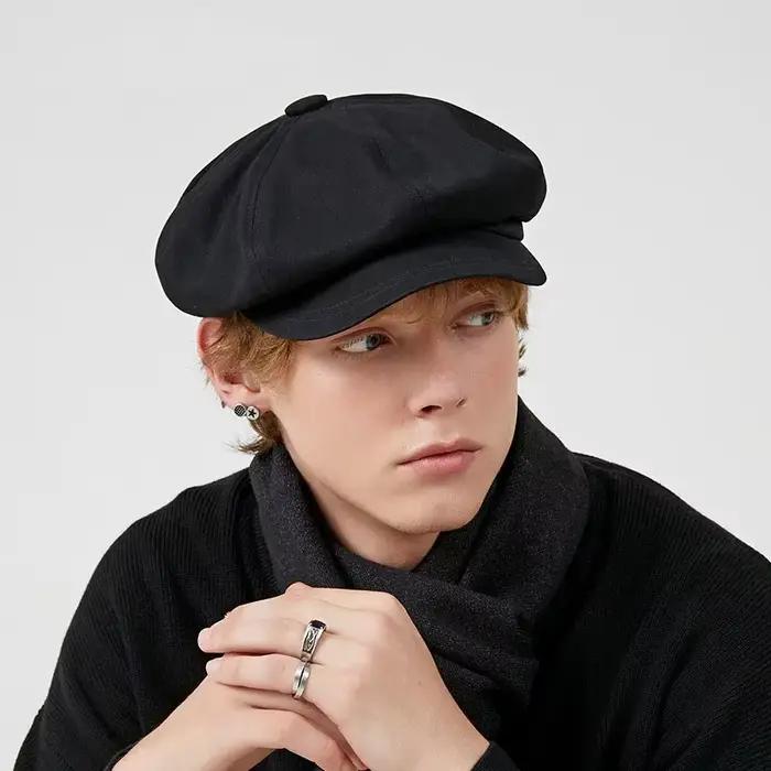 Mode béret mâle femme printemps été polyvalent classique Casquette peintre élégant rétro octogonal c