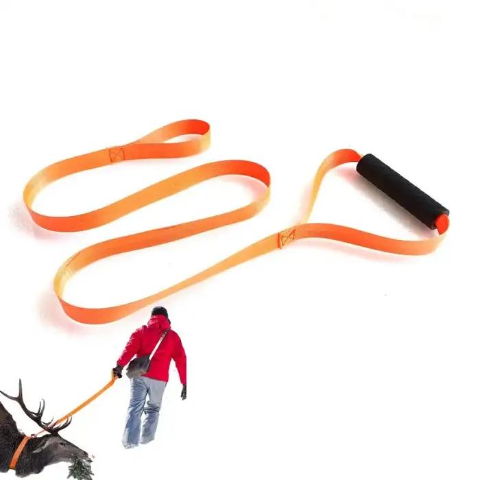 Harnais traction cerf portable chasse - Ceinture avec poignée et corde pour déplacer facilement le gibier
